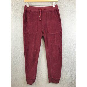 ANTHROPOLOGIE Women's Leigh Wine Corduroy Drawstring Jogger Pants Sz M